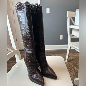 BRAND NEW SCHUTZ MARYANA DARK CHOCOLATE BOOTS - SIZE 6